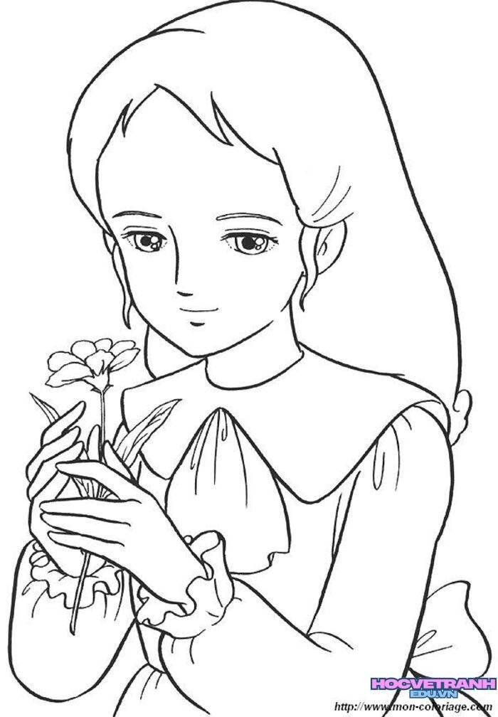 ảnh tranh tô màu cô gái cute nhất