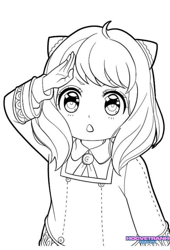 ảnh tranh tô màu cô gái cute