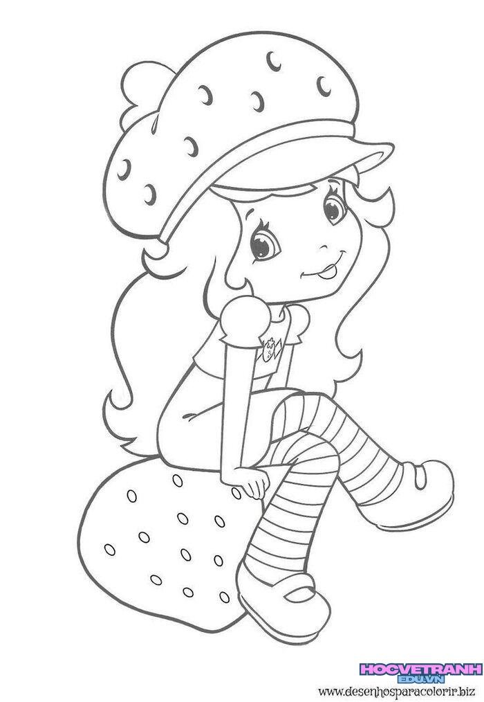 ảnh tranh tô màu cô gái dễ thương nhất