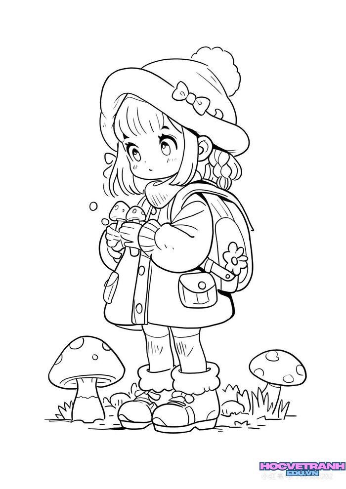 ảnh tranh tô màu cô gái đẹp xinh