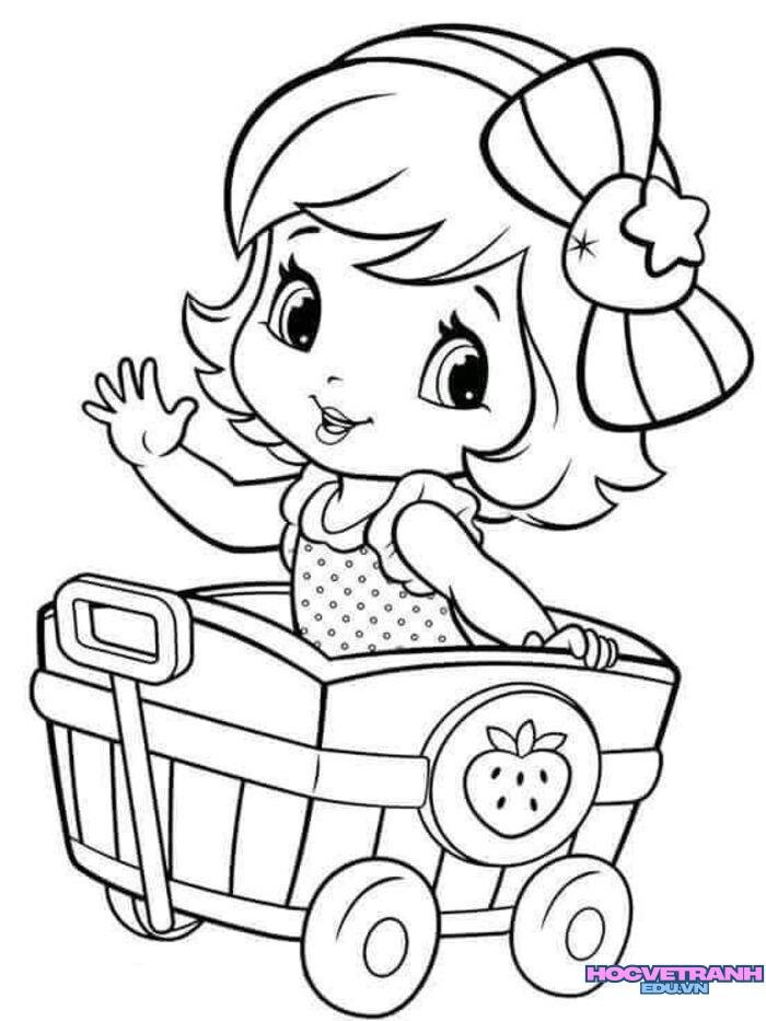 ảnh tranh tô màu cô gái siêu cute