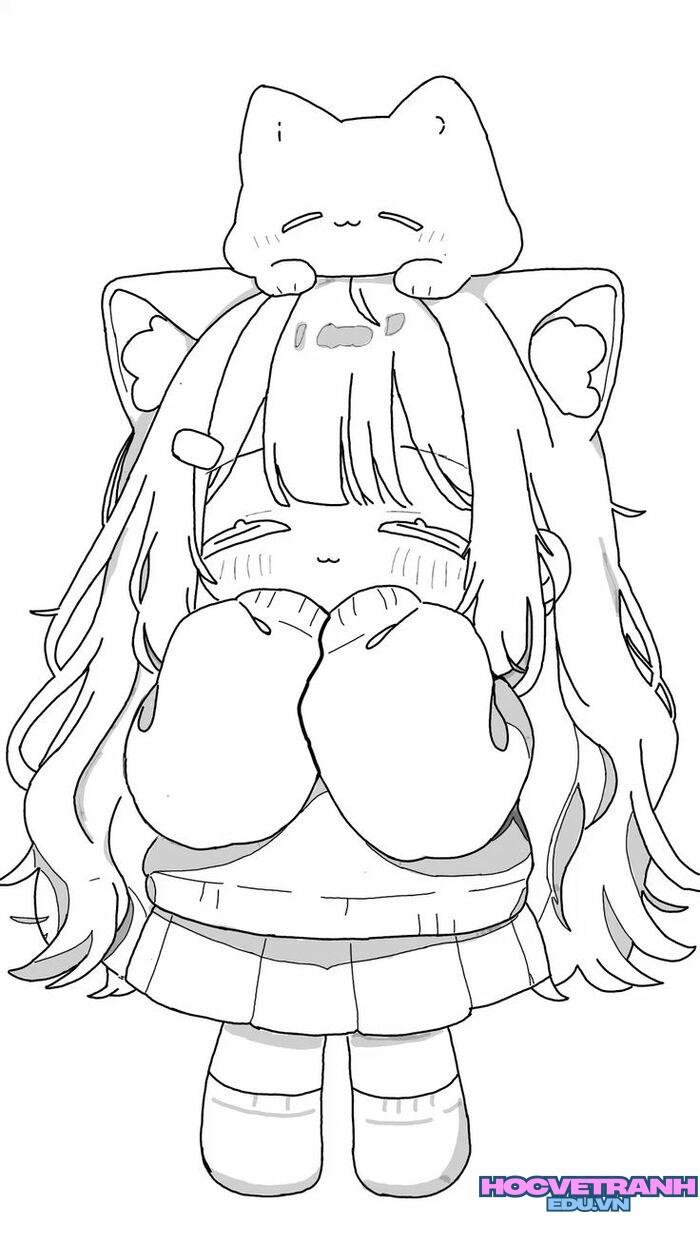 ảnh tranh tô màu cô gái xinh