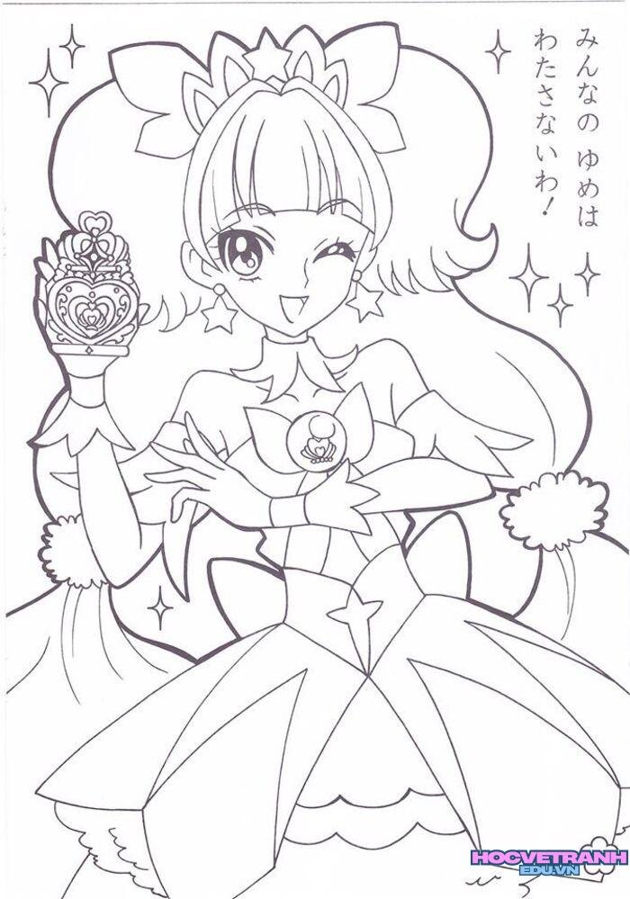 ảnh tranh tô màu cô gái