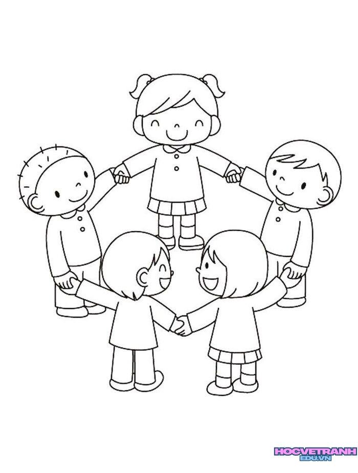 ảnh tranh tô màu cô giáo mầm non siêu đáng yêu