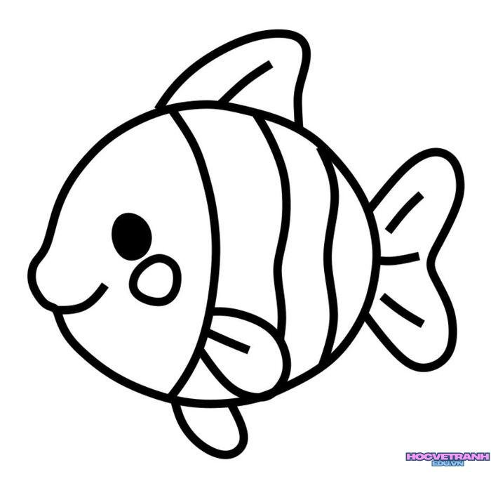 ảnh tranh tô màu con cá cực xinh