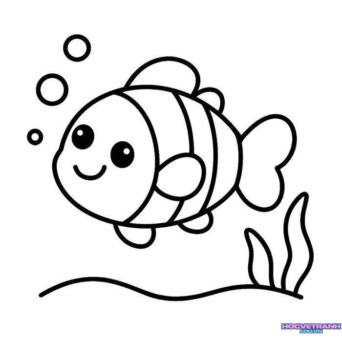 ảnh tranh tô màu con cá xinh nhất