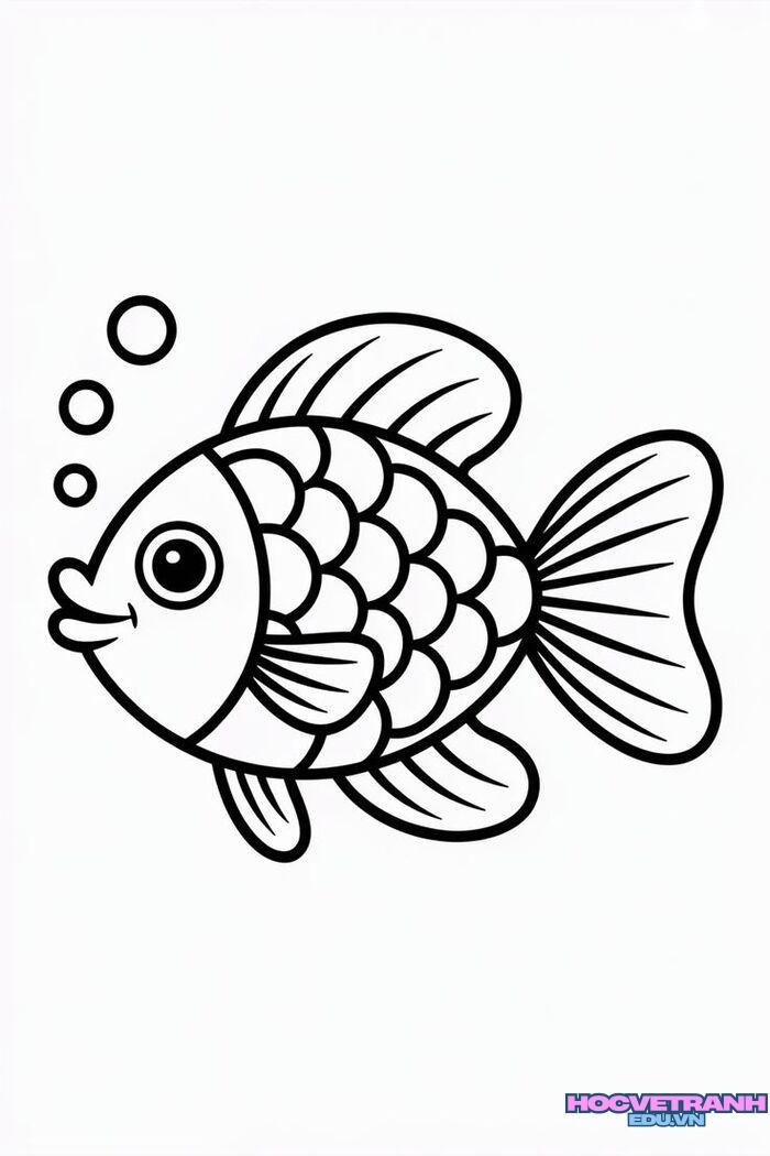 ảnh tranh tô màu con cá