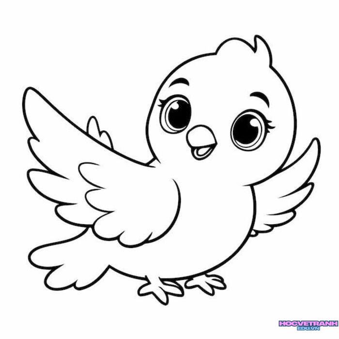 ảnh tranh tô màu con chim cực xinh