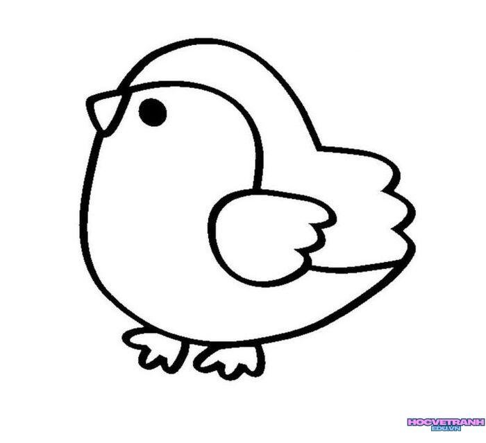 ảnh tranh tô màu con chim đáng yêu