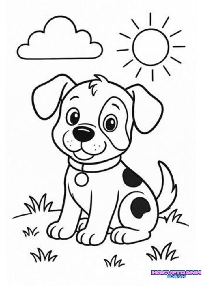 ảnh tranh tô màu con chó cực đẹp