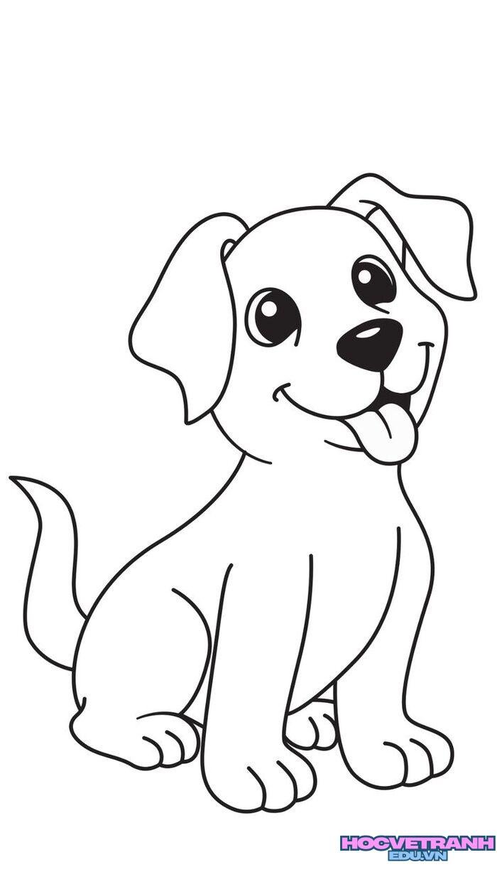 ảnh tranh tô màu con chó cực xinh