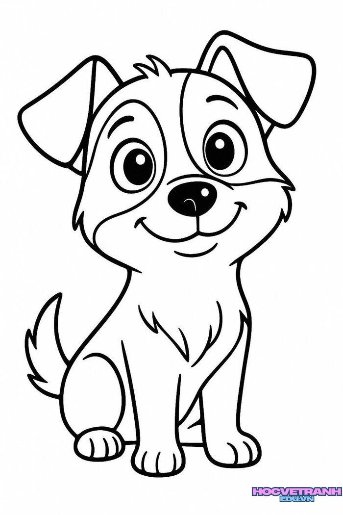 ảnh tranh tô màu con chó đẹp