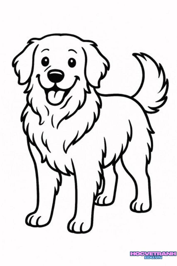 ảnh tranh tô màu con chó siêu đáng yêu
