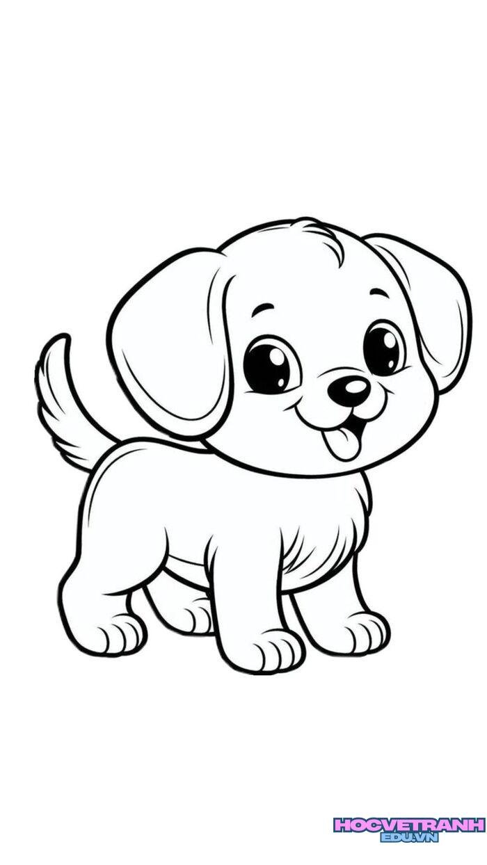 ảnh tranh tô màu con chó siêu xinh