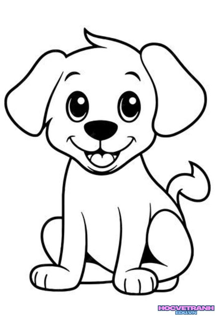 ảnh tranh tô màu con chó xinh nhất