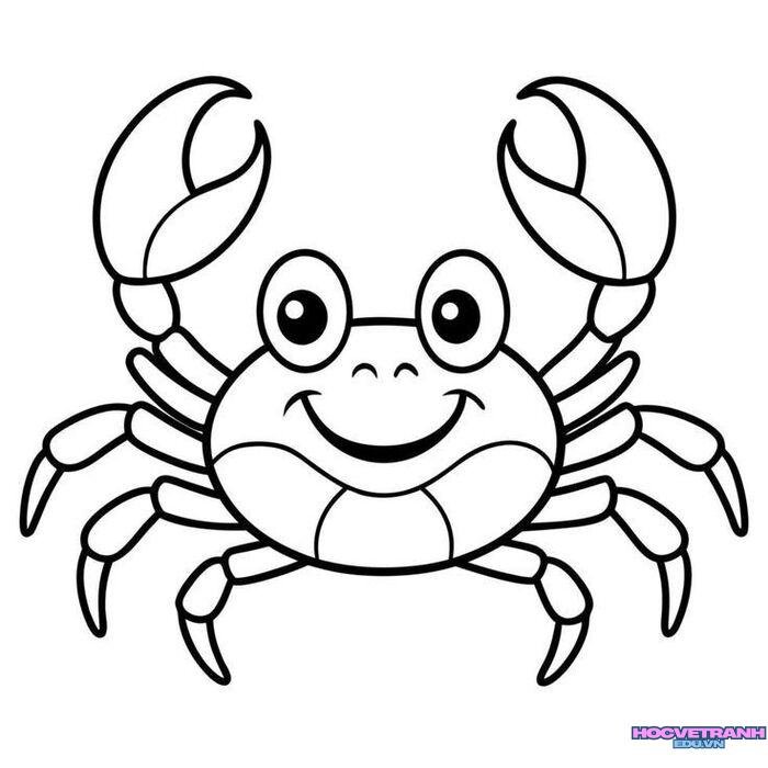 ảnh tranh tô màu con cua đáng yêu