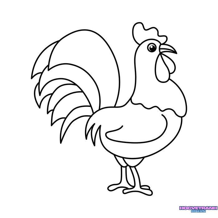 Cute rooster cartoon coloring page illustration vector. For kids