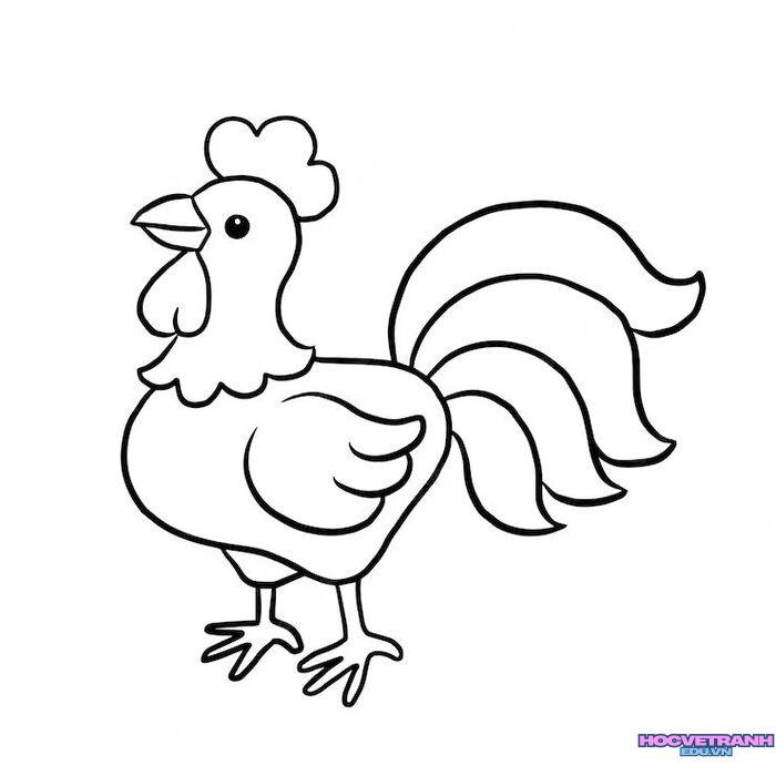 ảnh tranh tô màu con gà đáng yêu nhất