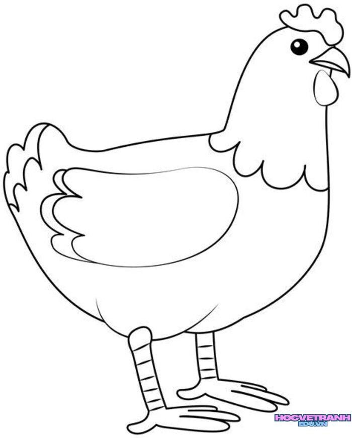 ảnh tranh tô màu con gà đáng yêu