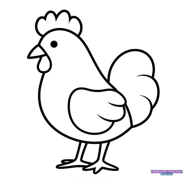 ảnh tranh tô màu con gà đẹp