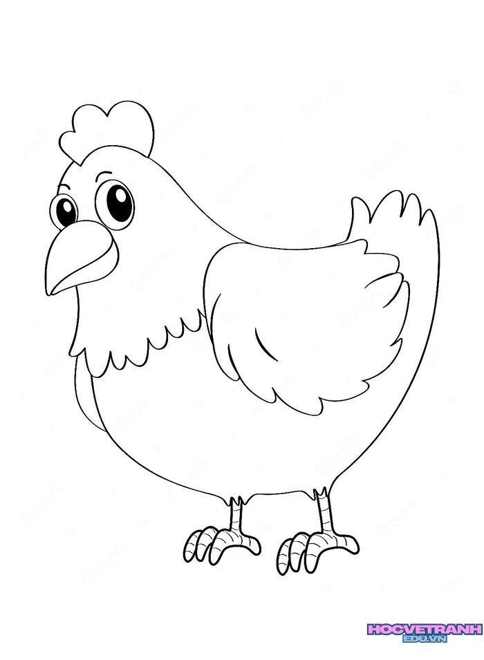 ảnh tranh tô màu con gà siêu cute