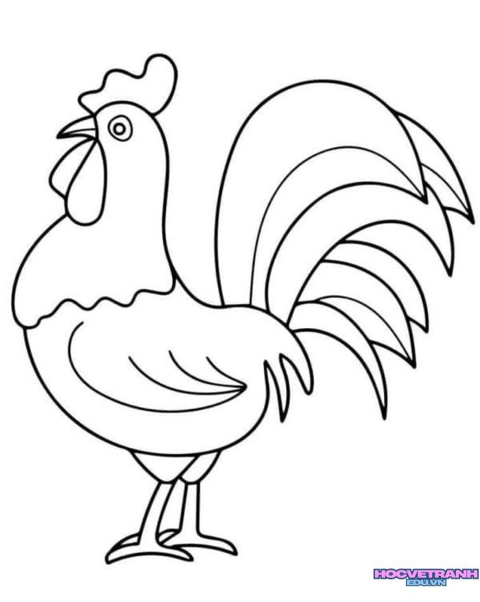 ảnh tranh tô màu con gà siêu xinh