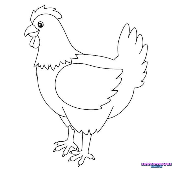 ảnh tranh tô màu con gà xinh yêu