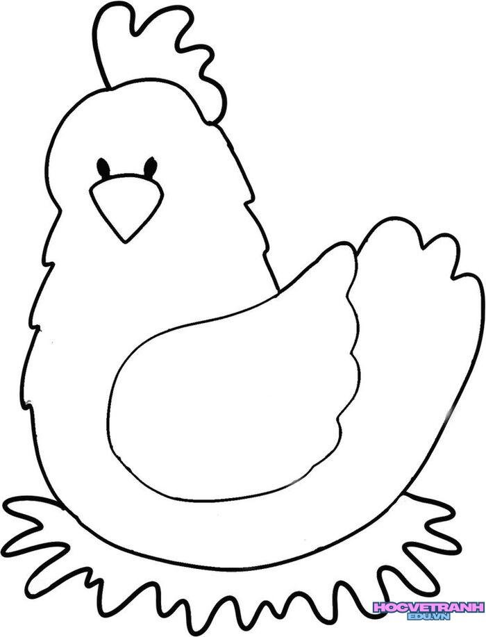 ảnh tranh tô màu con gà xinh