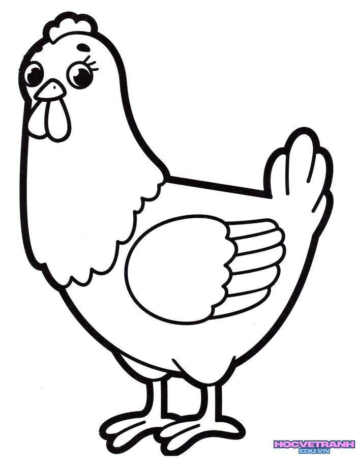 ảnh tranh tô màu con gà