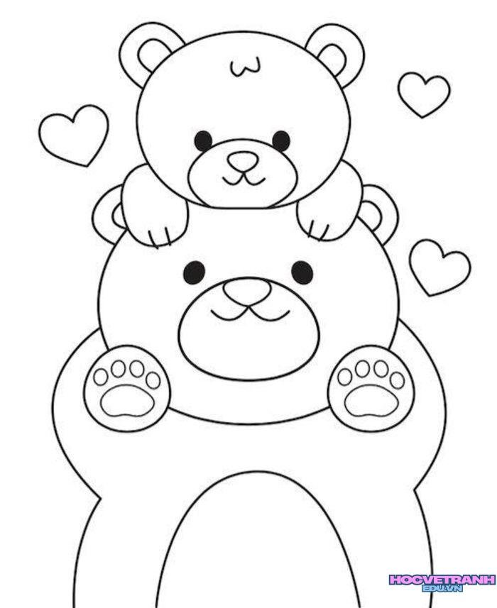 ảnh tranh tô màu con gấu đẹp