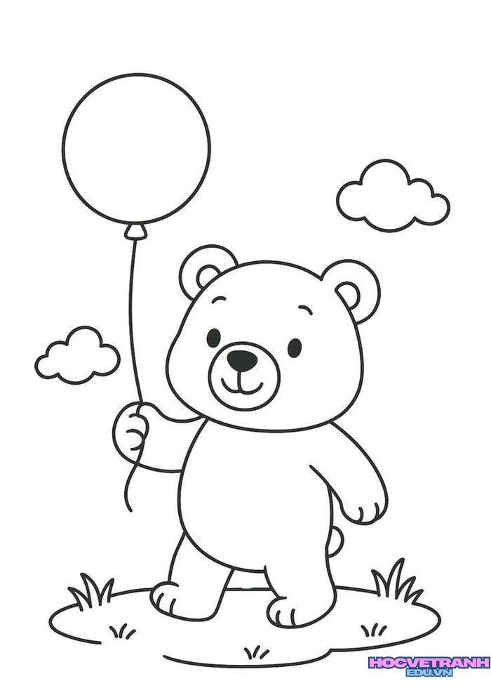 ảnh tranh tô màu con gấu