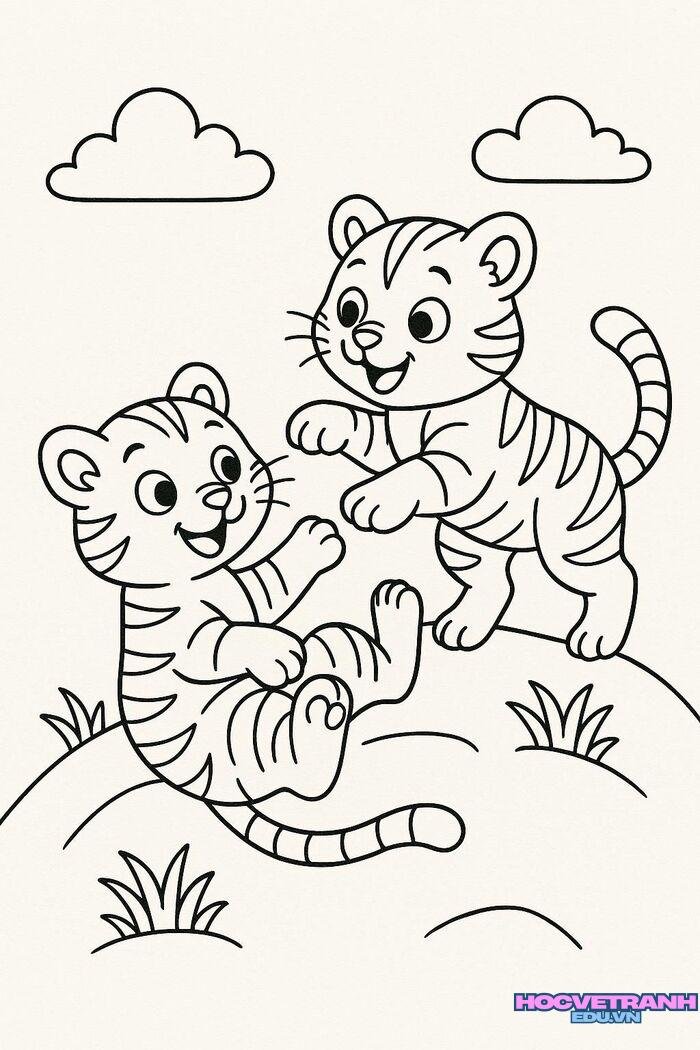 ảnh tranh tô màu con hổ siêu đẹp