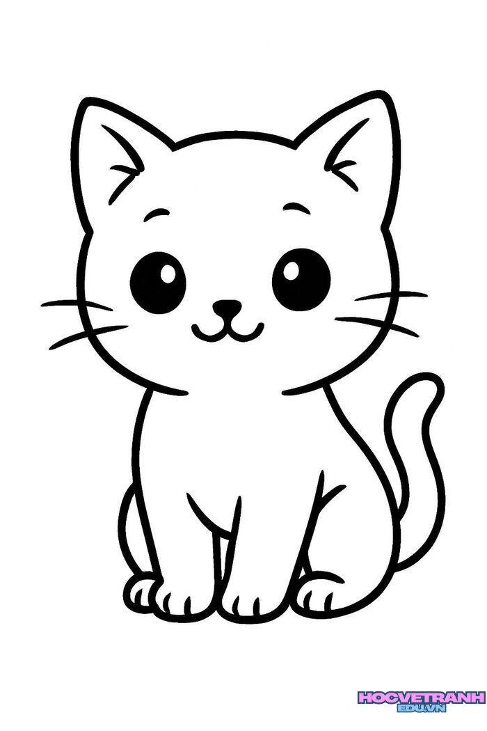 ảnh tranh tô màu con mèo đẹp xinh
