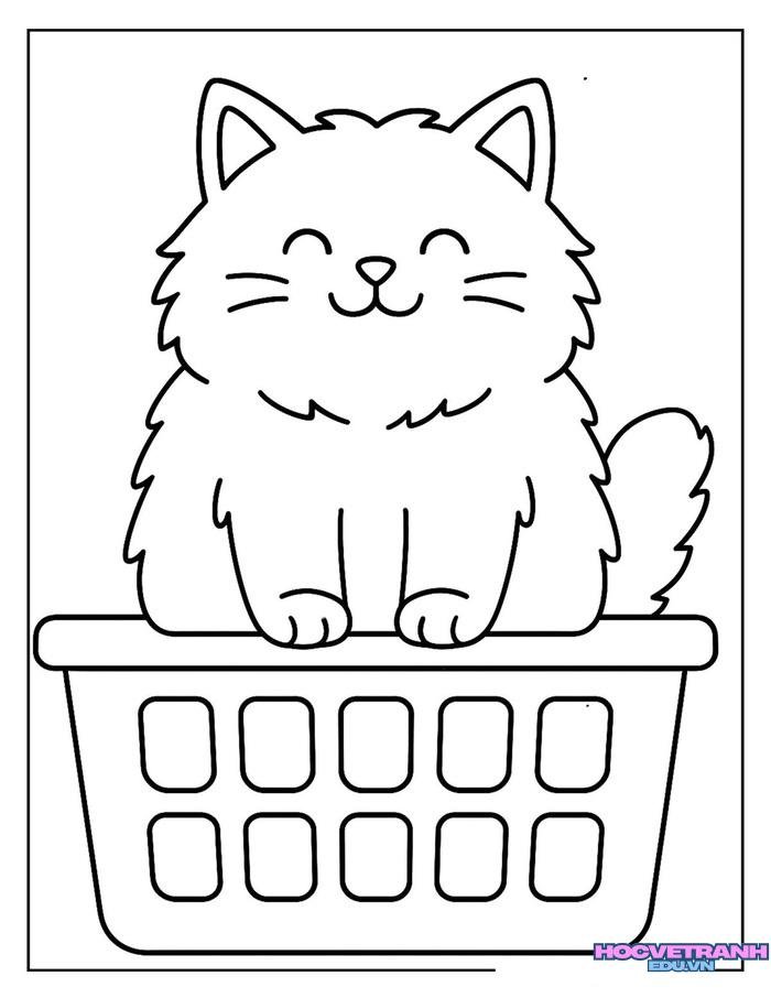 ảnh tranh tô màu con mèo đẹp
