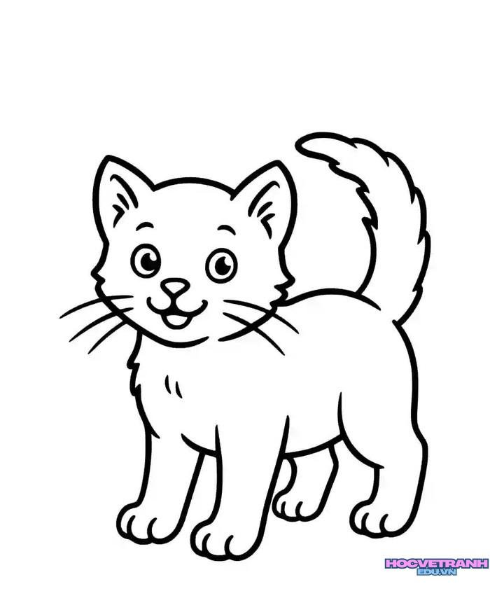 ảnh tranh tô màu con mèo siêu cute