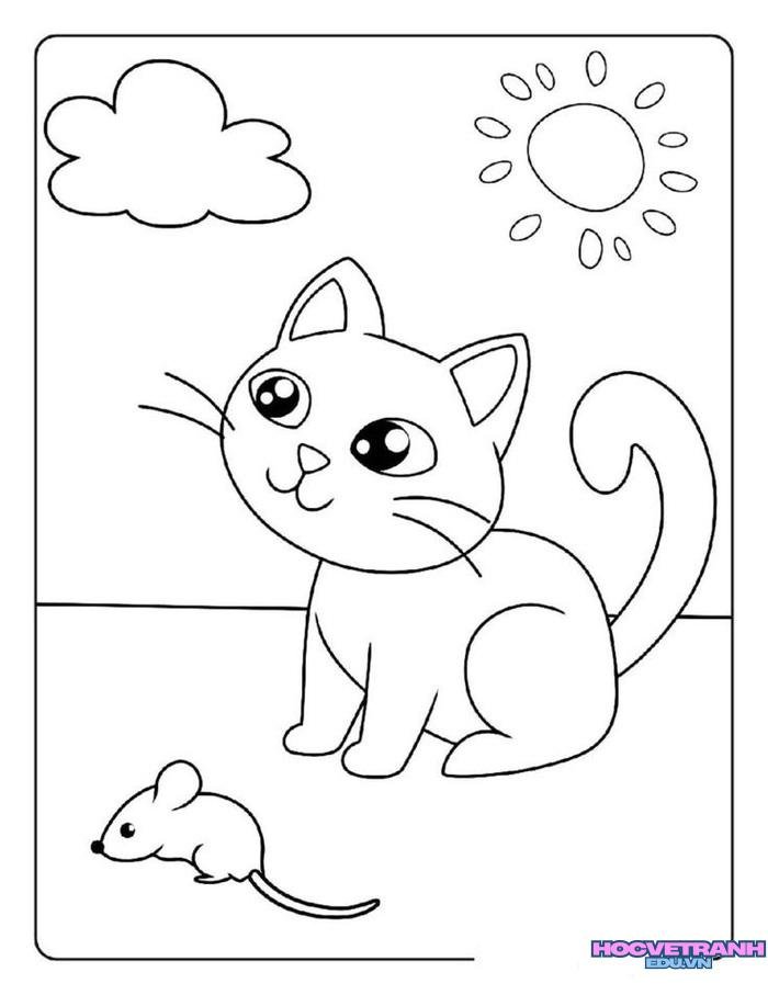 ảnh tranh tô màu con mèo siêu đẹp