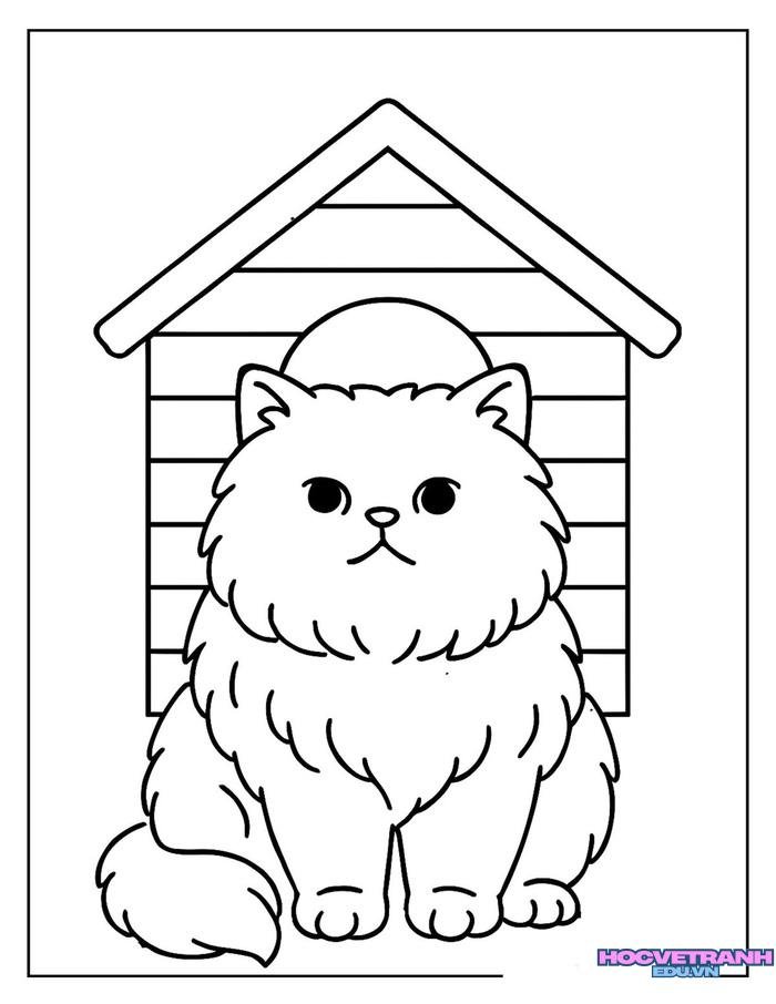 ảnh tranh tô màu con mèo