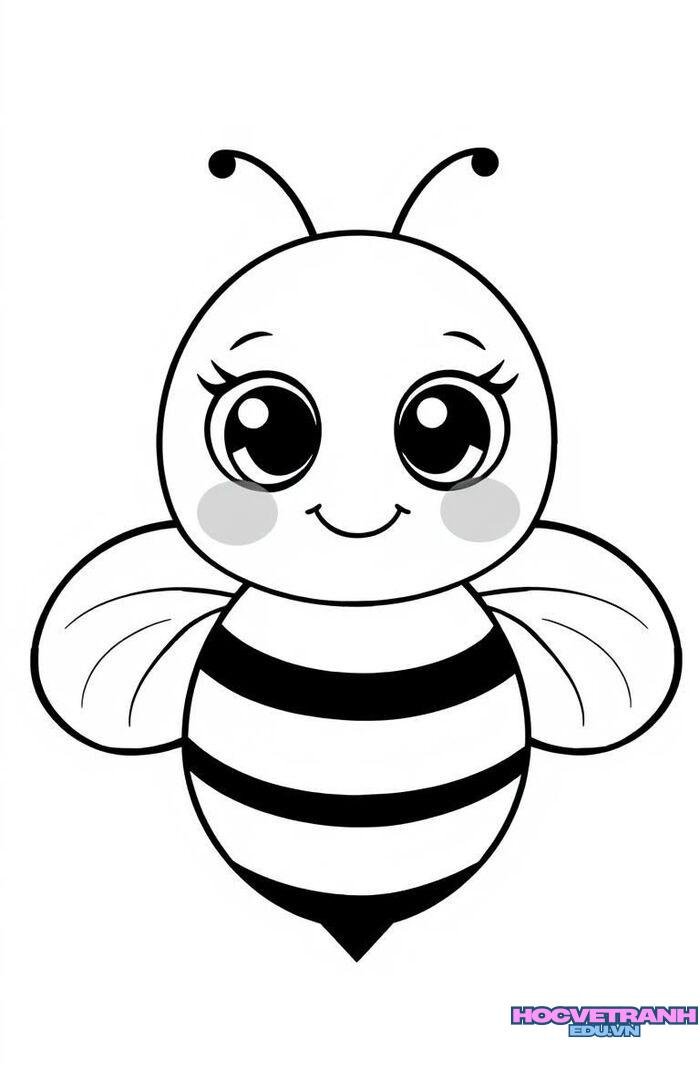 ảnh tranh tô màu con ong cực cute