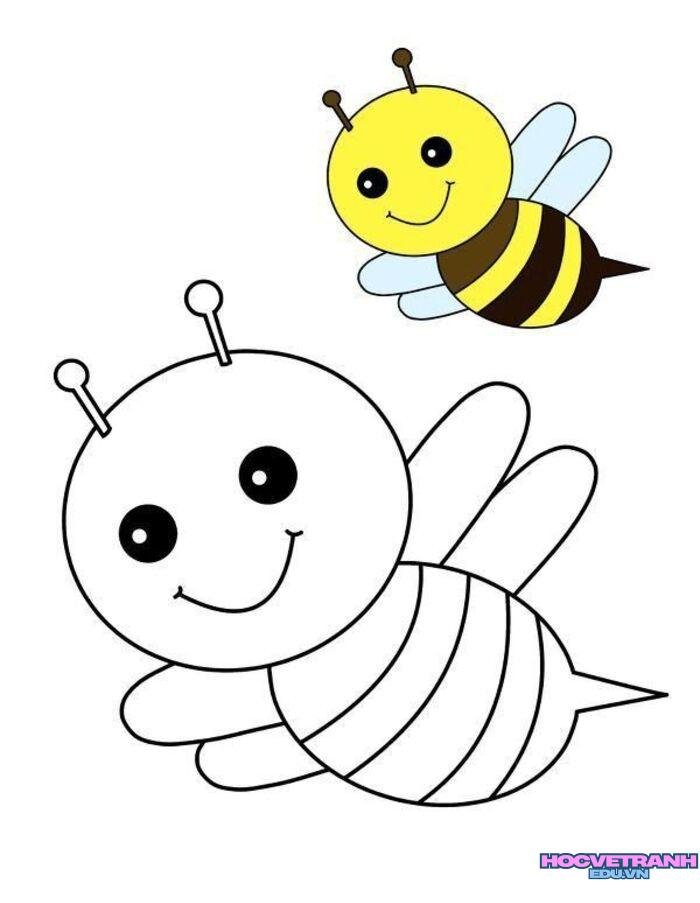 ảnh tranh tô màu con ong cực xinh