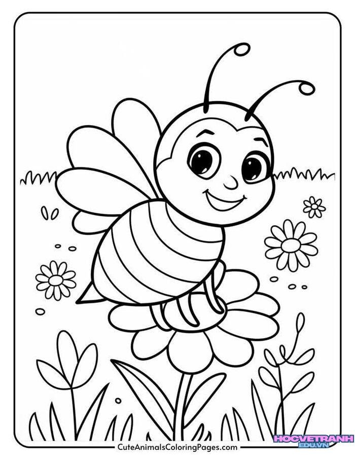ảnh tranh tô màu con ong cute