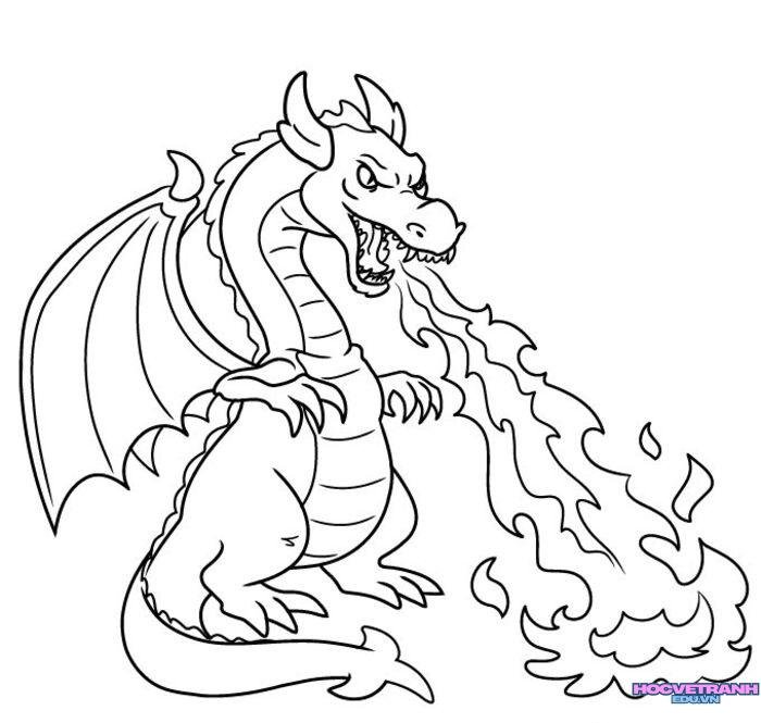 ảnh tranh tô màu con rồng cực xinh