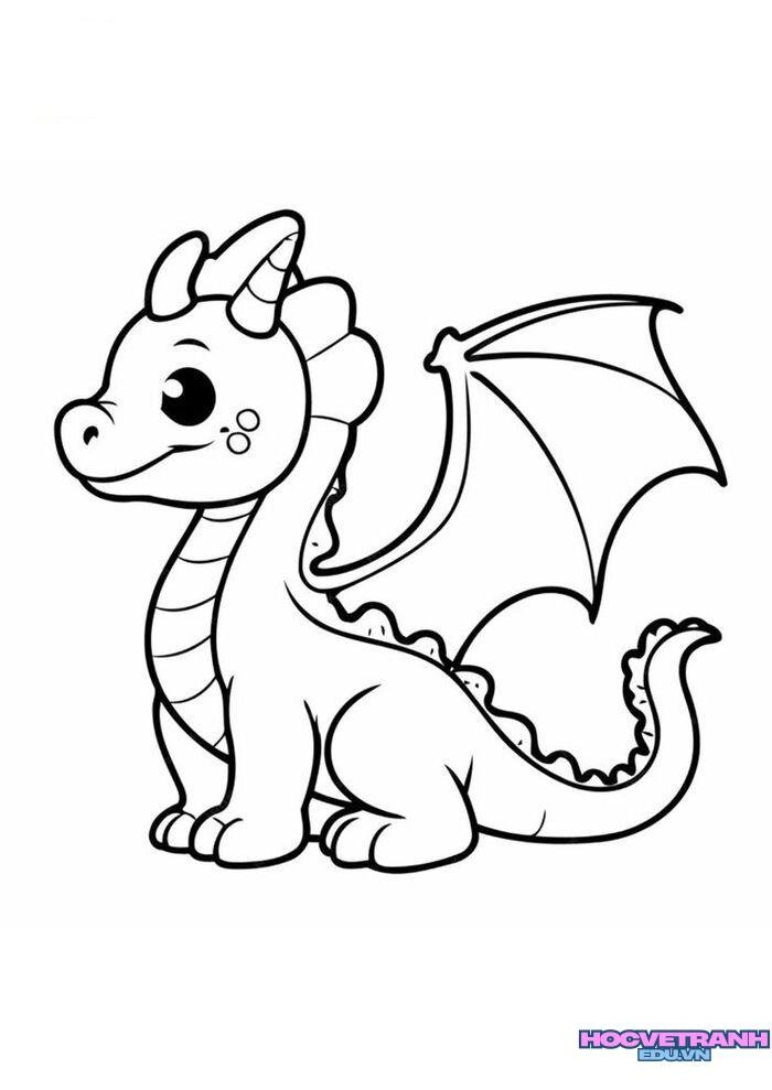 ảnh tranh tô màu con rồng cute
