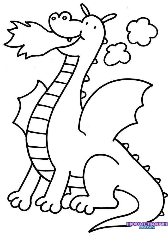 ảnh tranh tô màu con rồng đáng yêu nhất