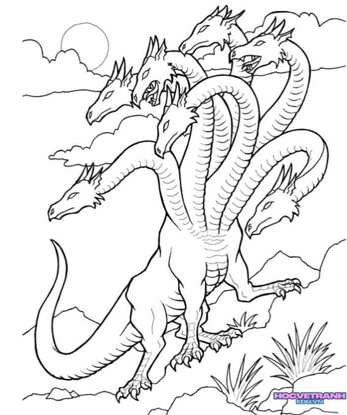 ảnh tranh tô màu con rồng đáng yêu