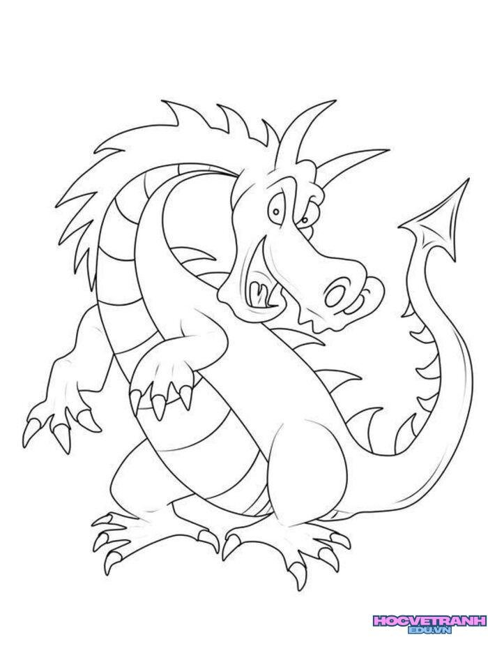 ảnh tranh tô màu con rồng đẹp ngầu