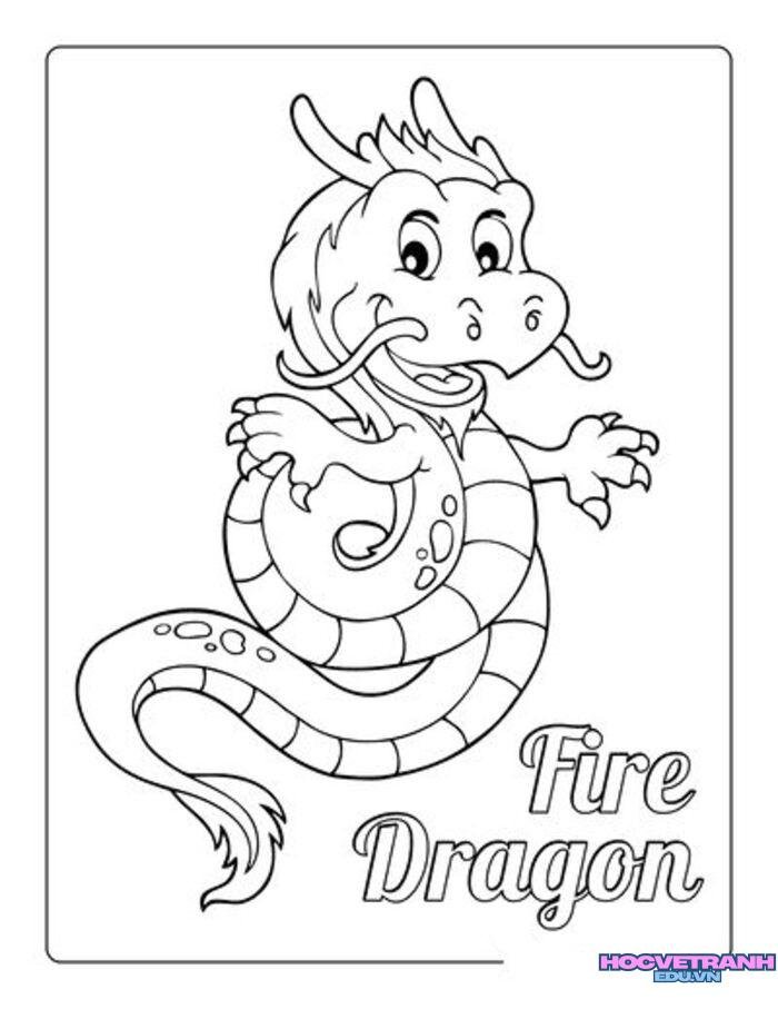 ảnh tranh tô màu con rồng đẹp xinh