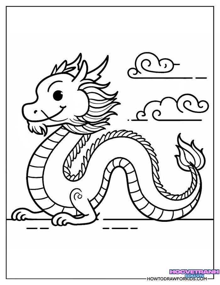 ảnh tranh tô màu con rồng siêu cute