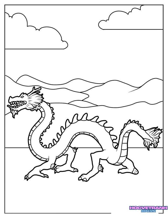ảnh tranh tô màu con rồng siêu xinh