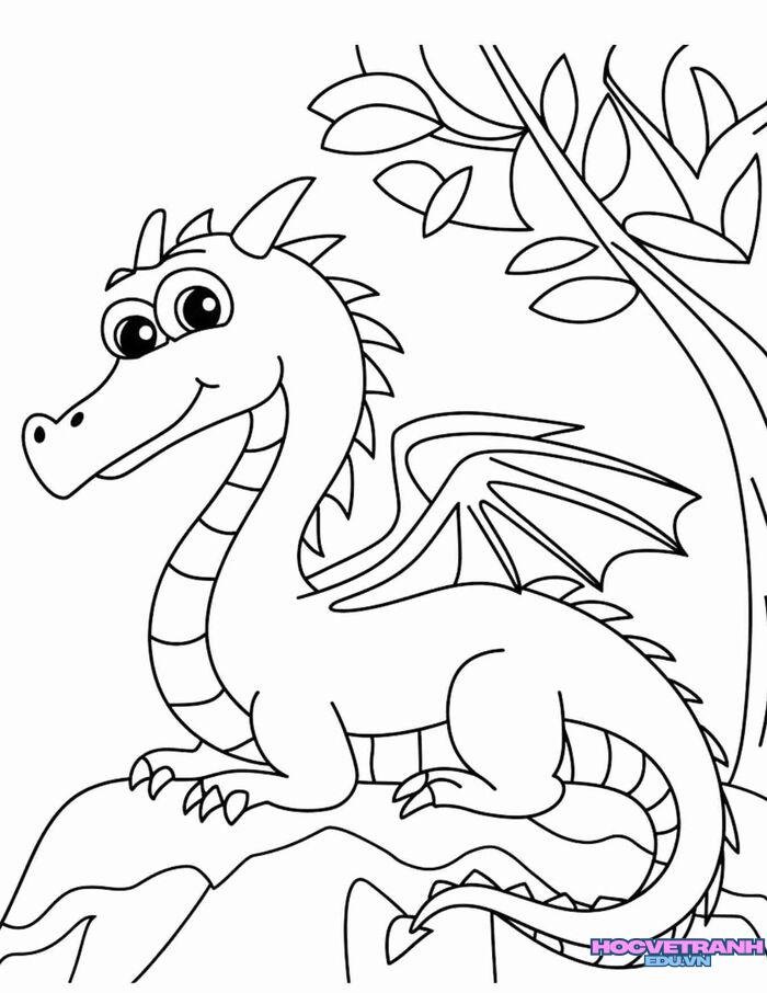 ảnh tranh tô màu con rồng xinh đẹp