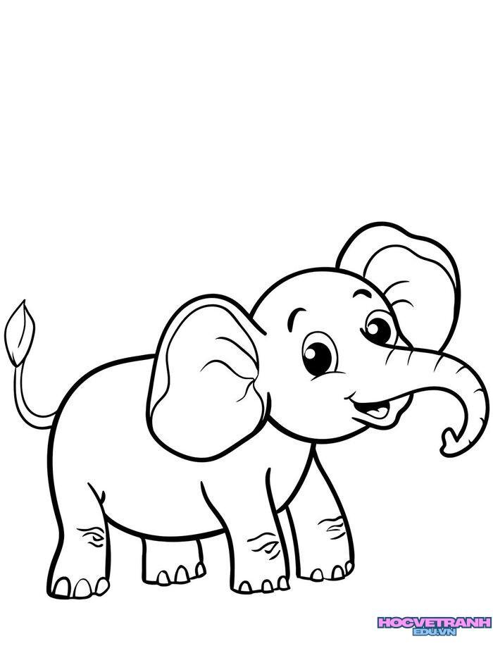 ảnh tranh tô màu con voi cực đẹp